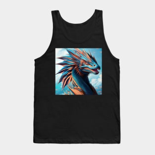 Ferocious Blue and Orange Frilled Dragon Tank Top